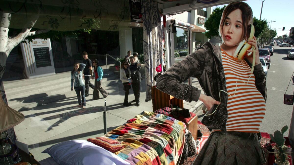 "Juno" was such a hit that Fox Searchlight turned a touring van into Juno's bedroom and drove it around L.A. in 2007. (Spencer Weiner / Los Angeles Times)