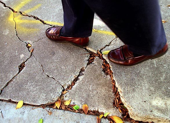 Superstition: cracks in sidewalk