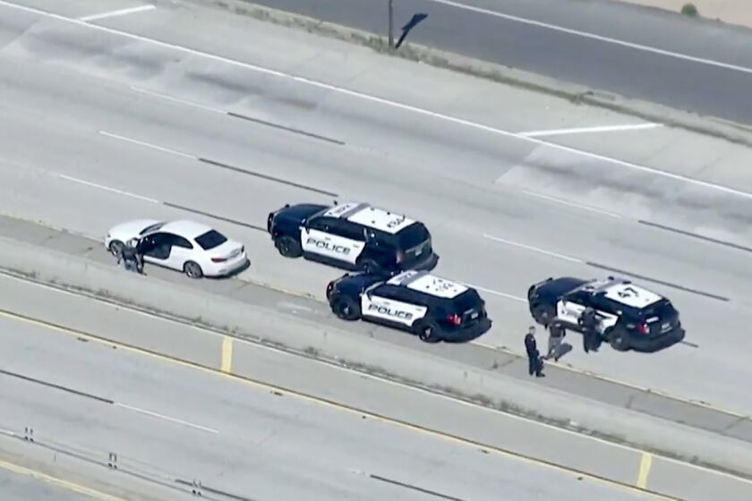 Police shot and killed a suspect on the 10 Freeway Friday morning in the Monterey Park/City Terrace area, according to authorities