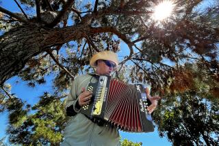 Irvine, CA - August 23: Kevin Cummings, of Irvine, plays his own personal accordion and harmonica concert in the shade of an oak tree on a warm, sunny summer day at Mike Ward Community Park Woodbridge in Irvine Wednesday, Aug. 23, 2023. Cummings plays mostly 60's music like Bob Dylan and alternates between playing his 14 harmonicas and his accordion. "Any time I have any spare time to play, I come out here," Cummings said. "I just love to play." (Allen J. Schaben / Los Angeles Times)