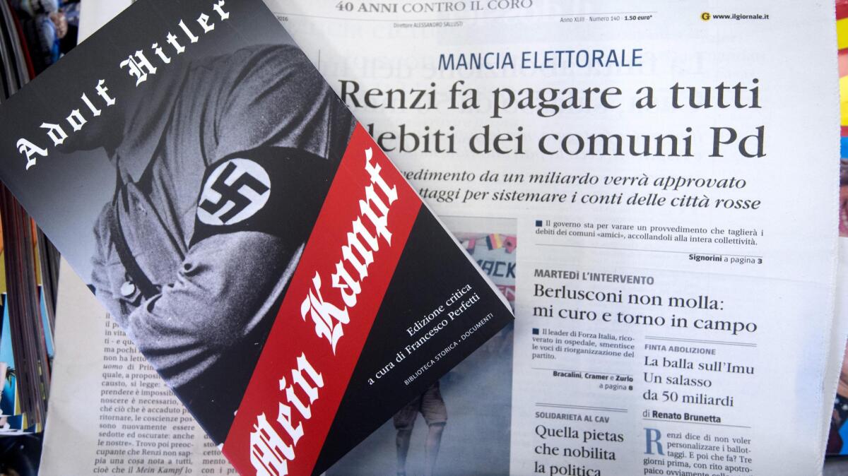 "Mein Kampf" and the Italian newspaper Il Giornale.