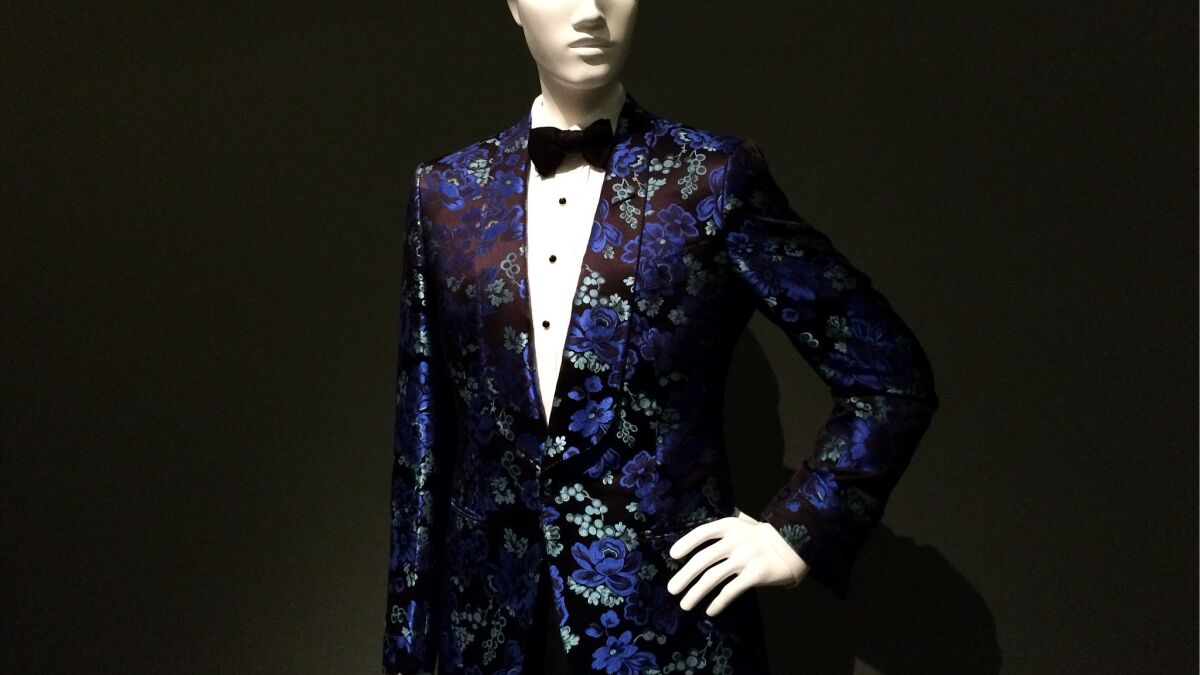 This 2014 tuxedo ensemble by Tom Ford is on view at LACMA as part of the fashion exhibition "Reigning Men."