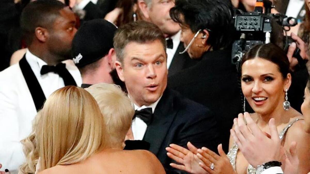 Matt Damon seemingly cannot contain his disbelief at the turnaround.