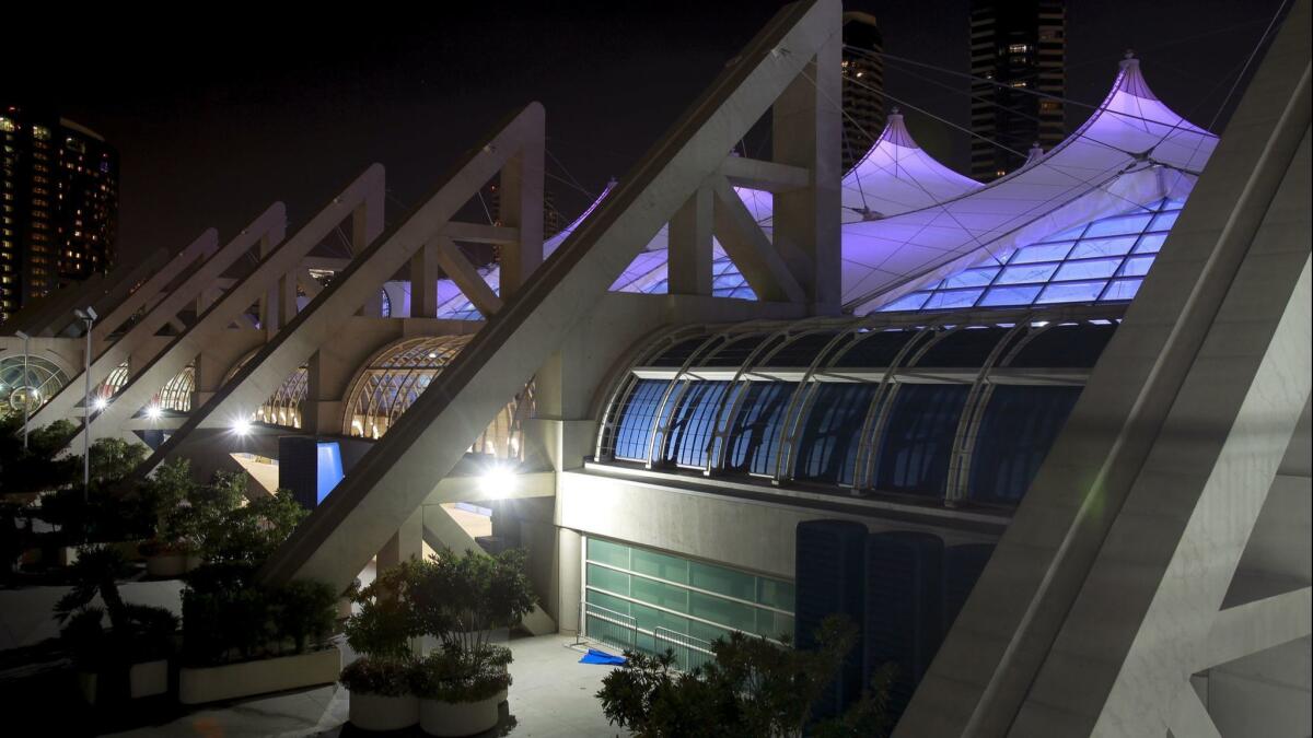 The San Diego Convention Center, which normally would be hosting tens of thousands of meeting attendees in the coming months, has lost most of its business due to the coronavirus pandemic and instead has become a temporary homeless shelter.