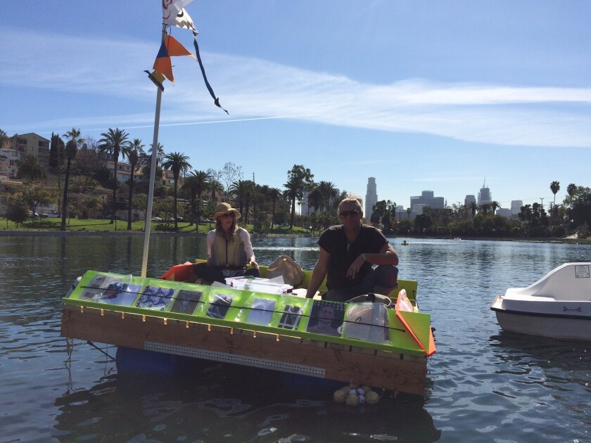 A visit to the Floating Library in Echo Park Lake - Los 