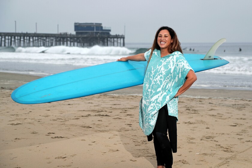 Costa Mesa resident Vanessa Yeager, 38, at Newport Beach.