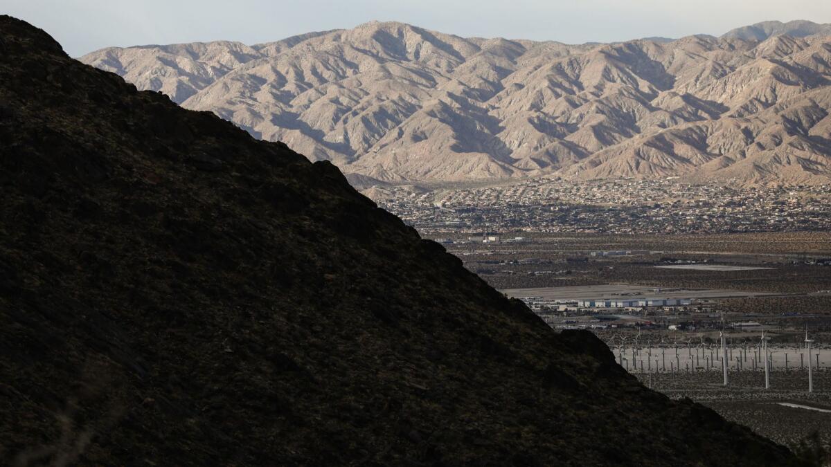 Homes stand in the Coachella Valley near Palm Springs. A minor league hockey team could call the area home in the future.
