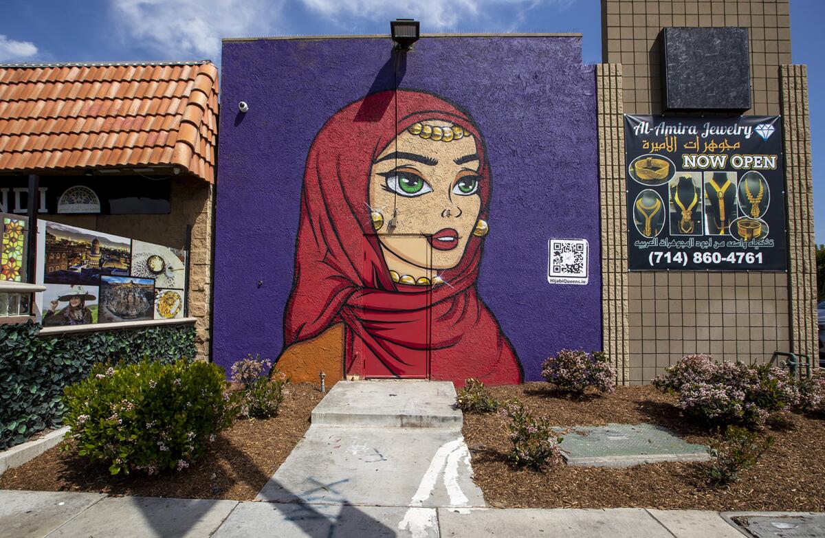 The main "Hijabi Queens" mural facing Brookhurst Street is quickly becoming an Instagram hotspot.