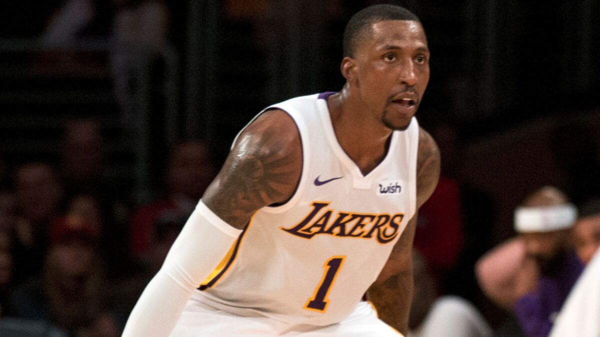 Lakers guard Kentavious Caldwell-Pope will miss games in Houston and Minneapolis while serving a 25-day jail sentence at the Seal Beach Detention Center.