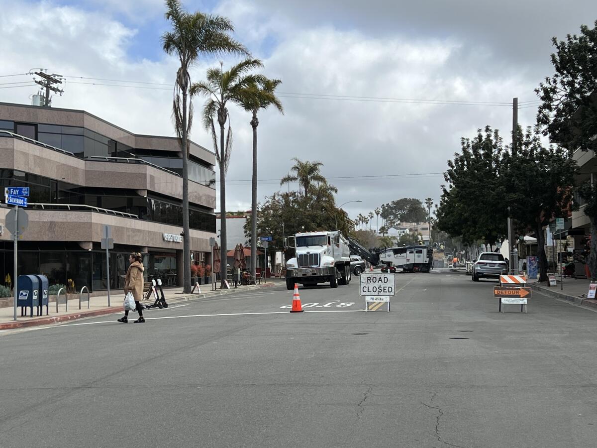 Silverado Street in La Jolla was temporarily closed in April for slurry seal treatment.