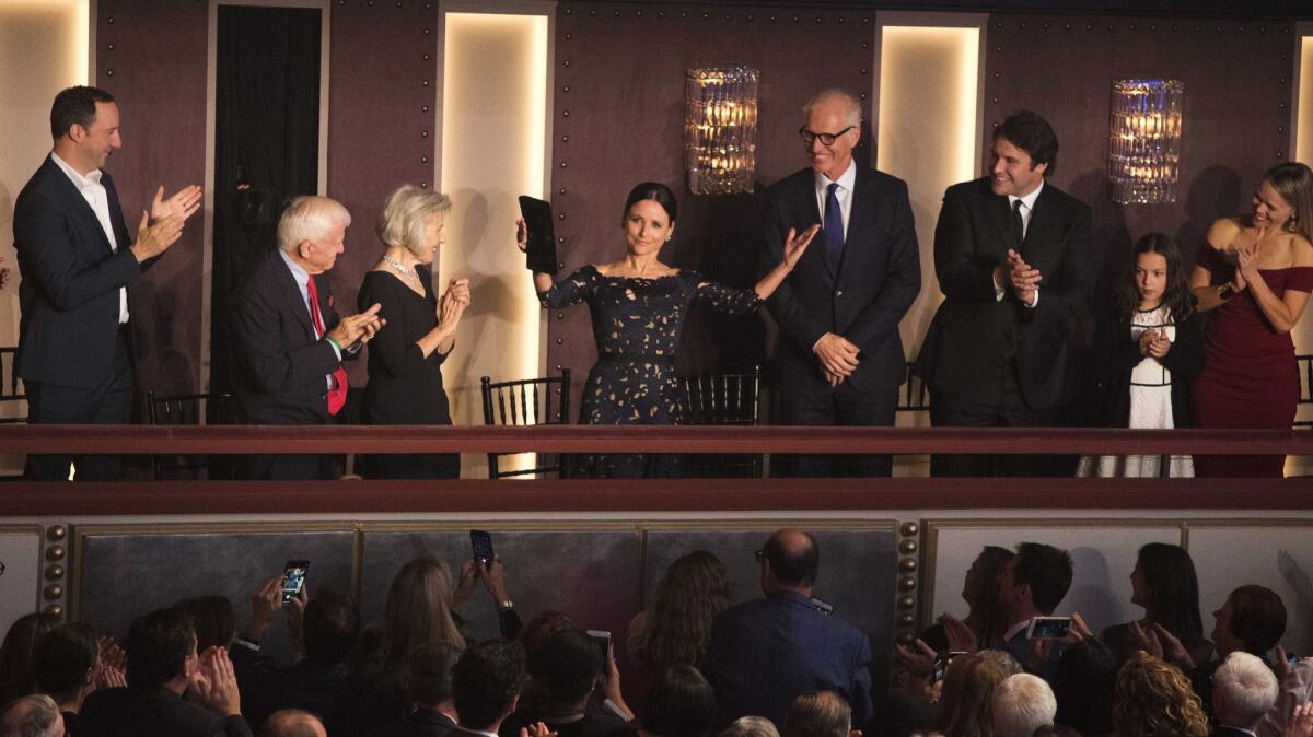 Julia Louis-Dreyfus is honored with the Mark Twain Prize for American Humor at the Kennedy Center for the Performing Arts on Oct. 21..
