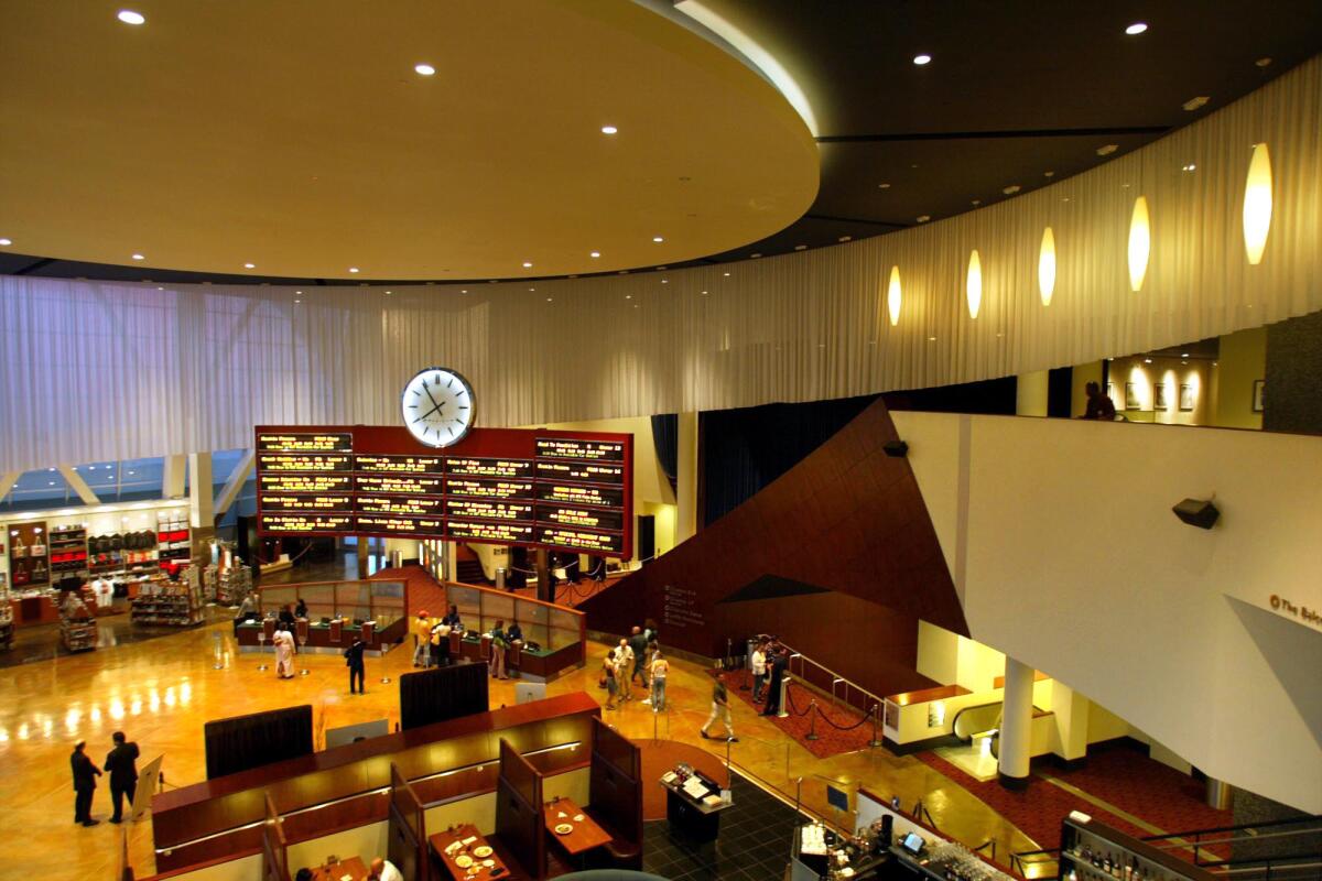 The lobby of the ArcLight Cinemas multiscreen theater on Sunset Boulevard in Hollywood.