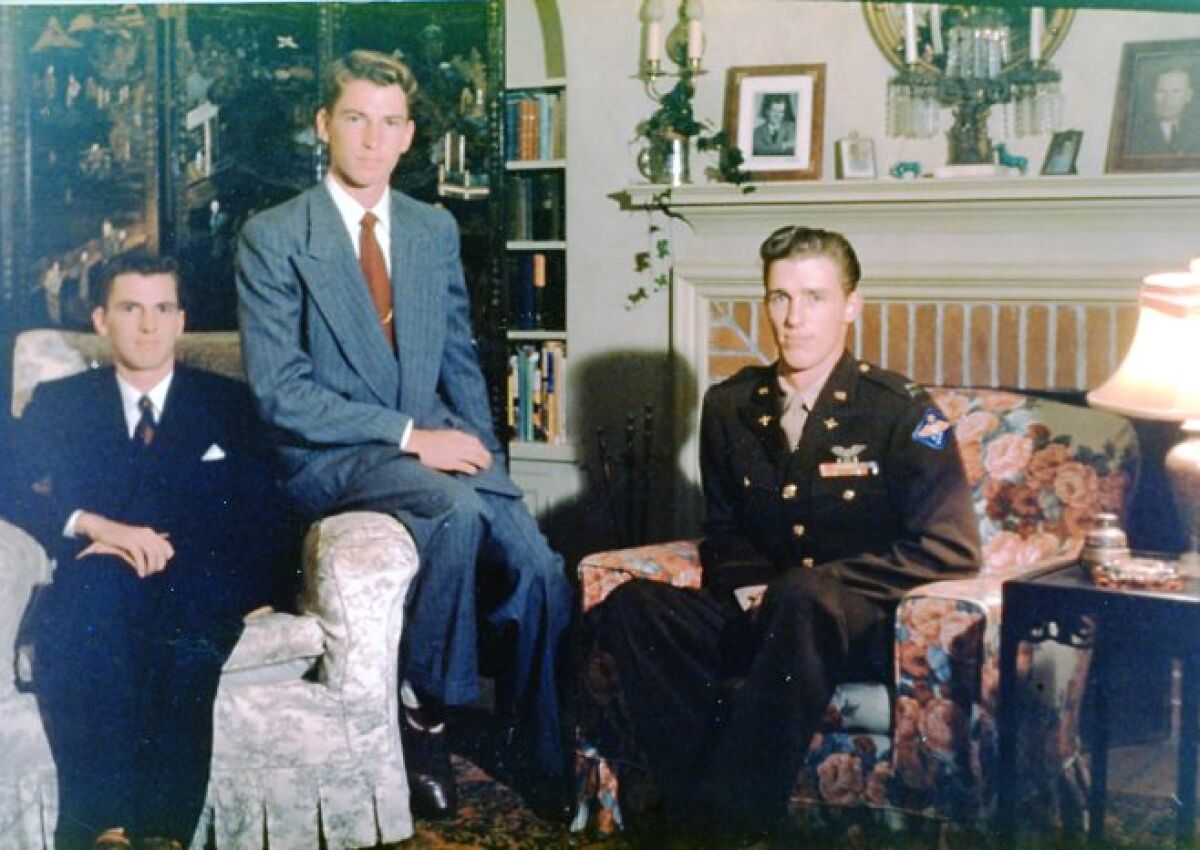 Ray is 22, Stan is 20 and Bill is 28 in this photo, taken in La Jolla after Bill had just returned from duty in Okinawa in 1947.