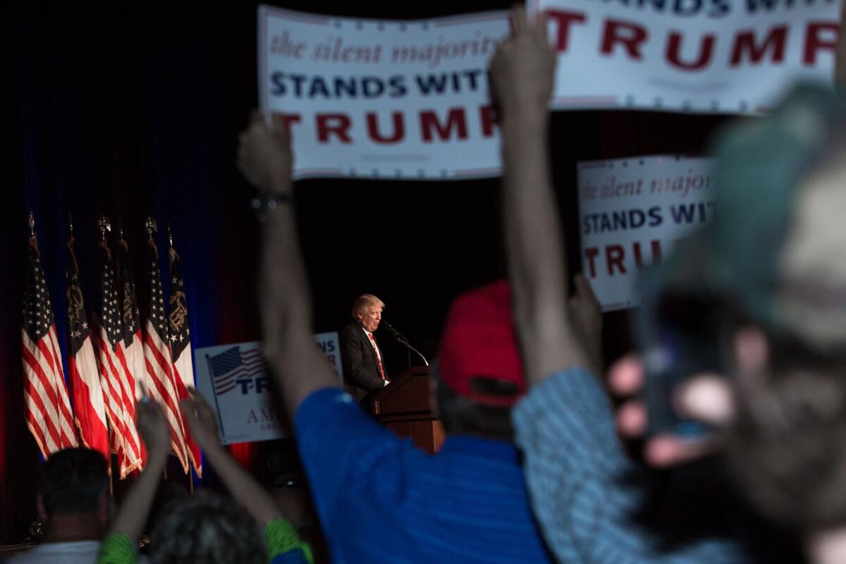 Donald Trump rallies supporters in Atlanta on Wednesday.