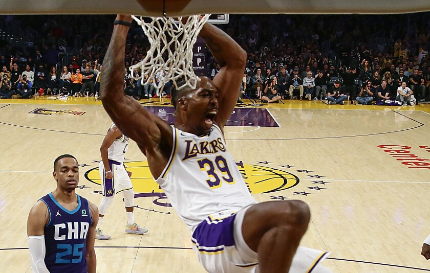 Dwight Howard Achieving Lakers Success With New Attitude Los Angeles Times