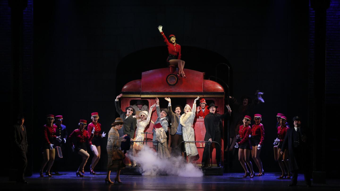 The closing scene of Act 1 in "Bullets Over Broadway" at the Pantages Theatre in Hollywood.