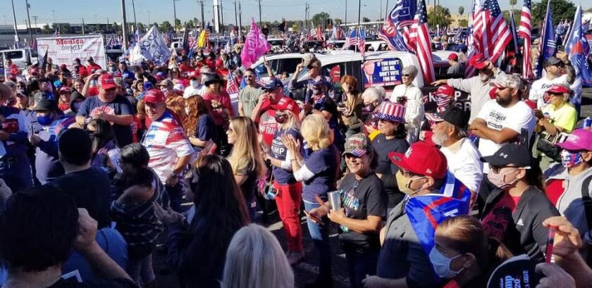 Trump supporters celebrate the Fourth of July with a rally in McAllen, Texas.