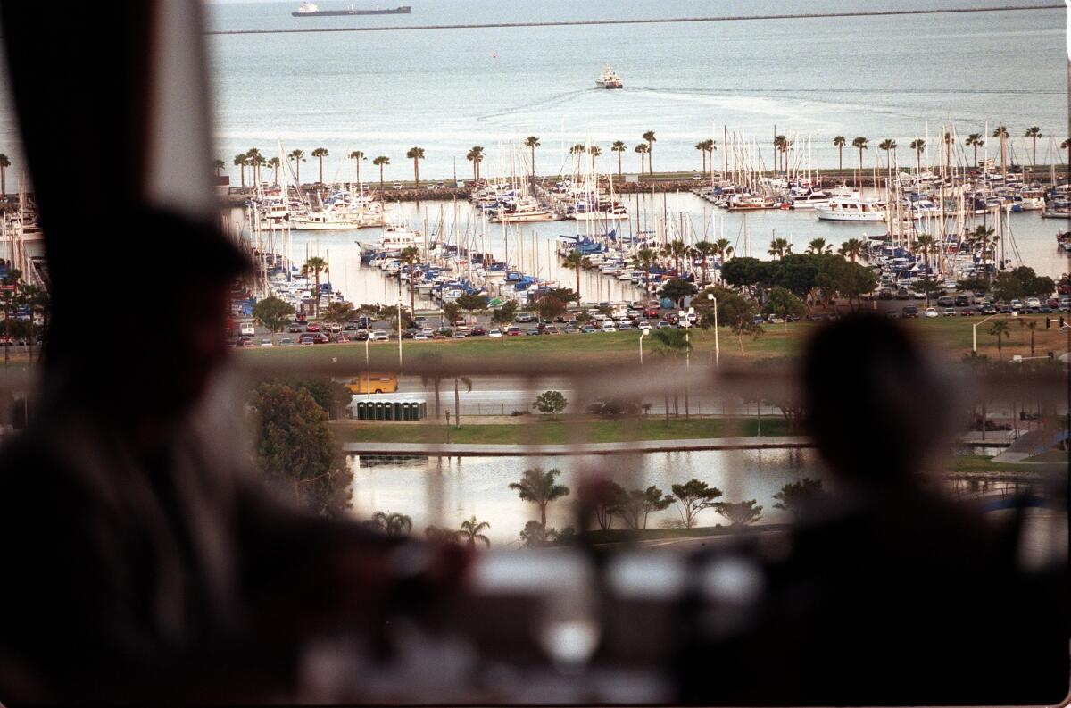 A view of the Long Beach harbor from the Sky Room.