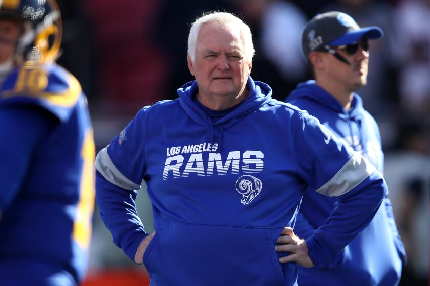 LOS ANGELES, CALIFORNIA - DECEMBER 29: Defensive coordinator Wade Phillips for the Los Angeles Rams looks on prior to a gam against the Arizona Cardinals at Los Angeles Memorial Coliseum on December 29, 2019 in Los Angeles, California. (Photo by Sean M. Haffey/Getty Images)