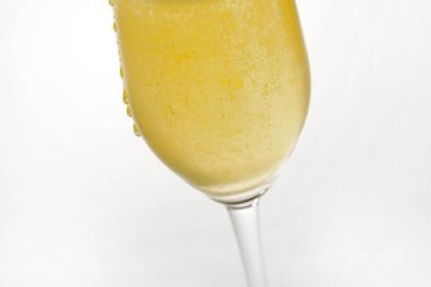 The Mr. C Cocktail is made with Prosecco and mandarin puree.