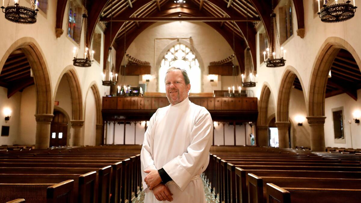 "“It is absolutely not my role to tell someone, ‘You should vote for this person’ as a faith issue,” said the Rev. Mike Kinman of All Saints Church in Pasadena