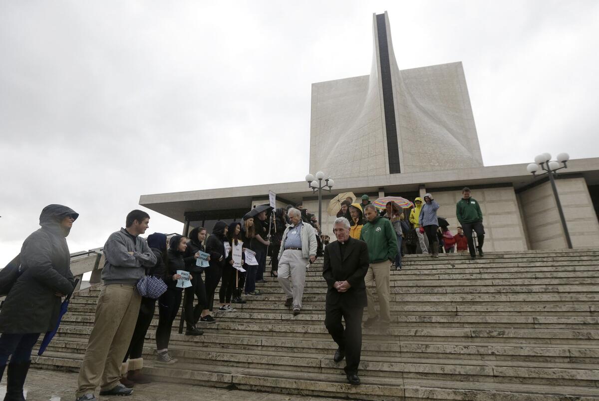 St. Mary's Cathedral in San Francisco announced Wednesday it was removing sprinklers that reportedly doused the homeless.