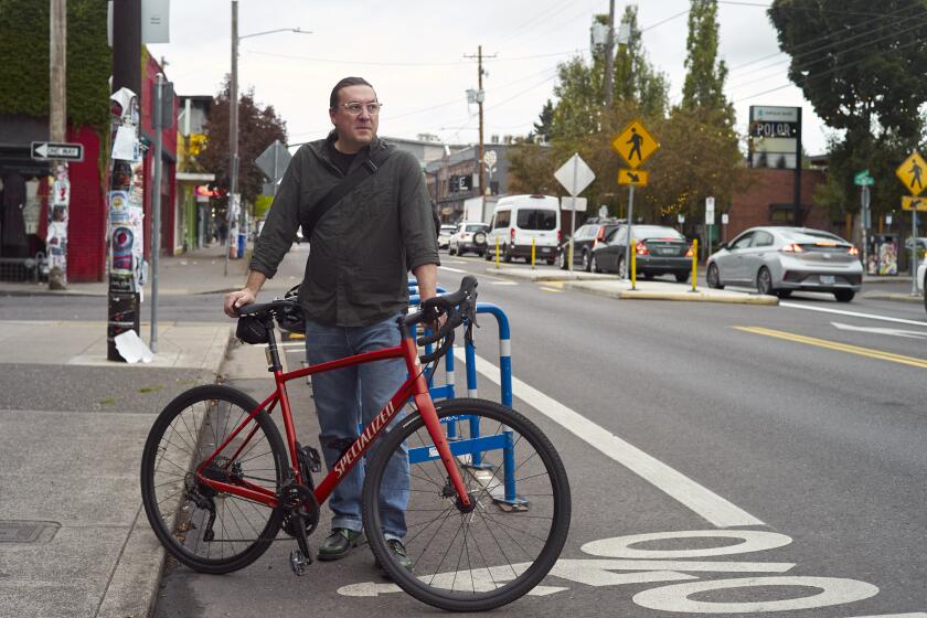 PORTLAND OREGON AUGUST 22, 2024 - Portland resident Bryan Hance has uncovered a multinational bike theft ring. Hance was tipped to a scheme to spirit stolen bikes from California to Mexico. He set out to crack the case - and in the process exposed lax systems in place to prevent online trafficking in stolen goods. (Richard Darbonne / For The Times)