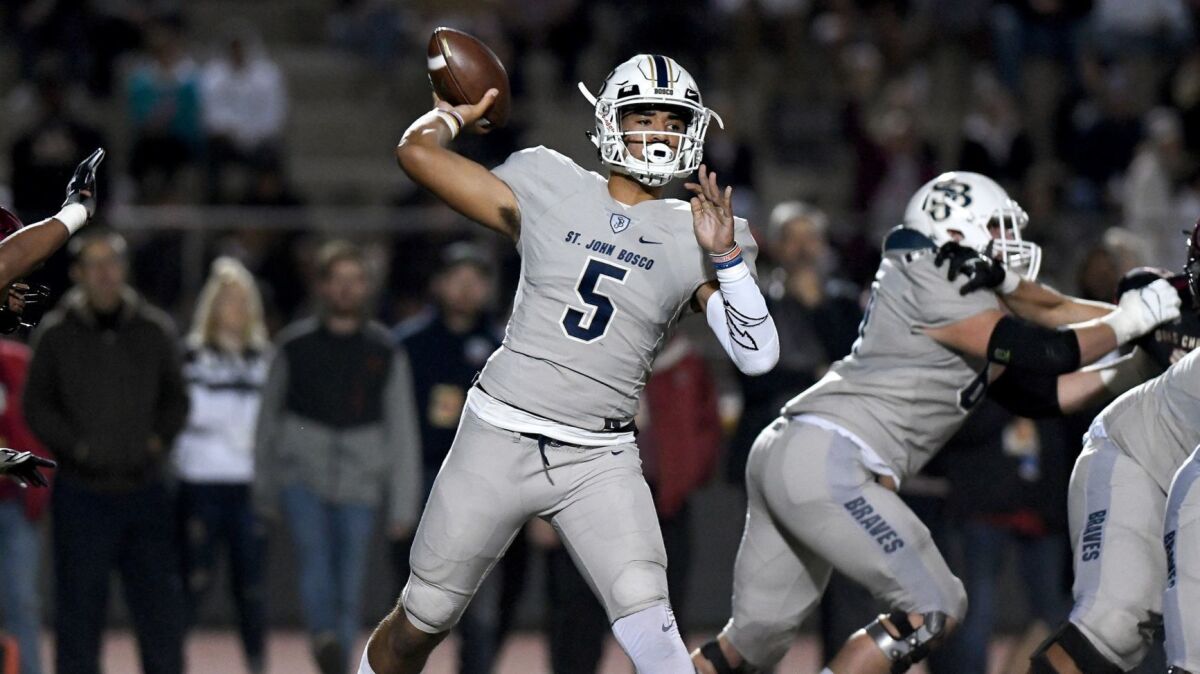 St. John Bosco High quarterback DJ Uiagalelei's blend of arm strength, accuracy and intangibles translate into a potential No. 1 prospect for the 2020 recruiting class.