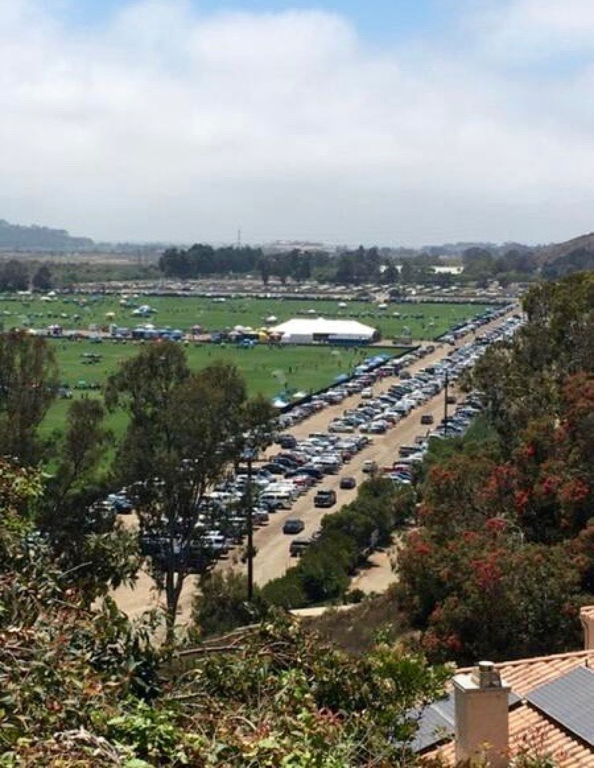 Looking down on Surf Cup Sports Park from the residences above.