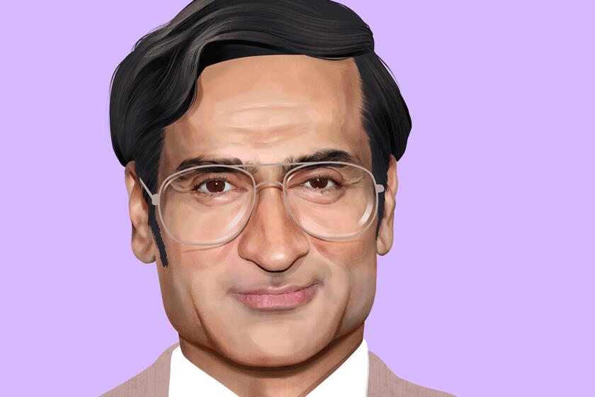 Illustration portrait of actor Kumail Nanjiani for The Envelope Magazine.