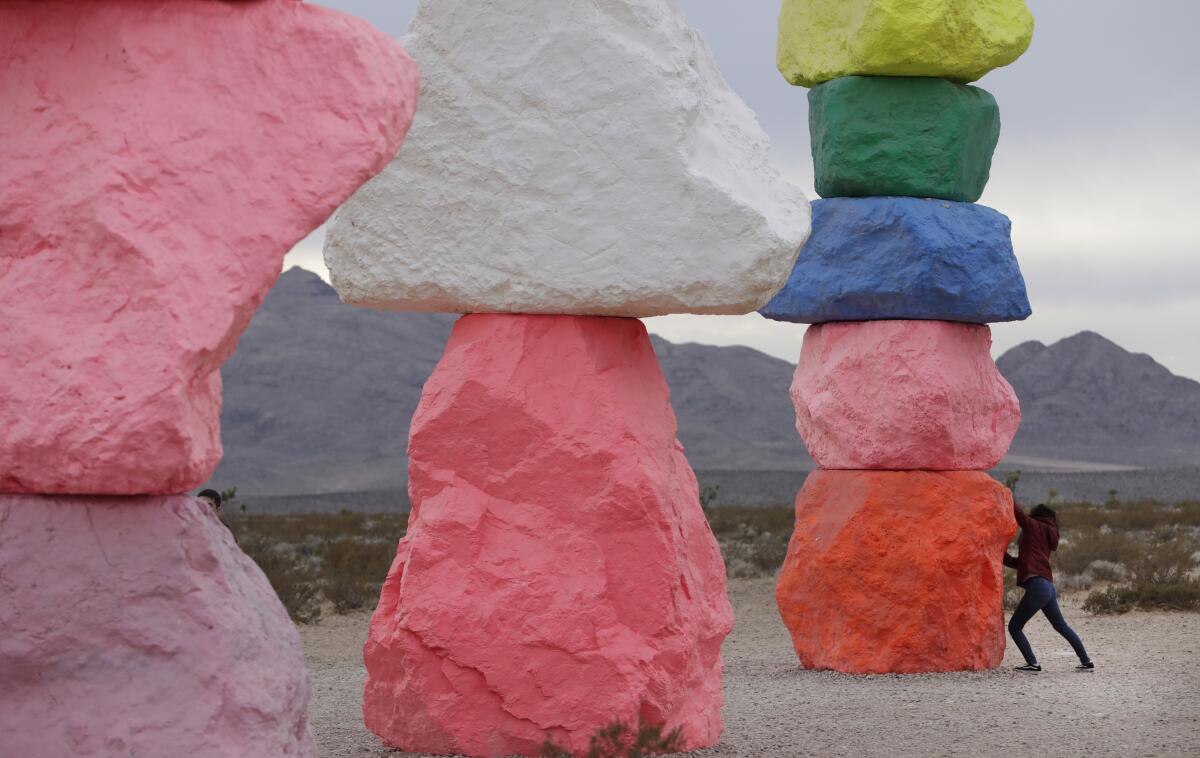 “Seven Magic Mountains” by Ugo Rondinone