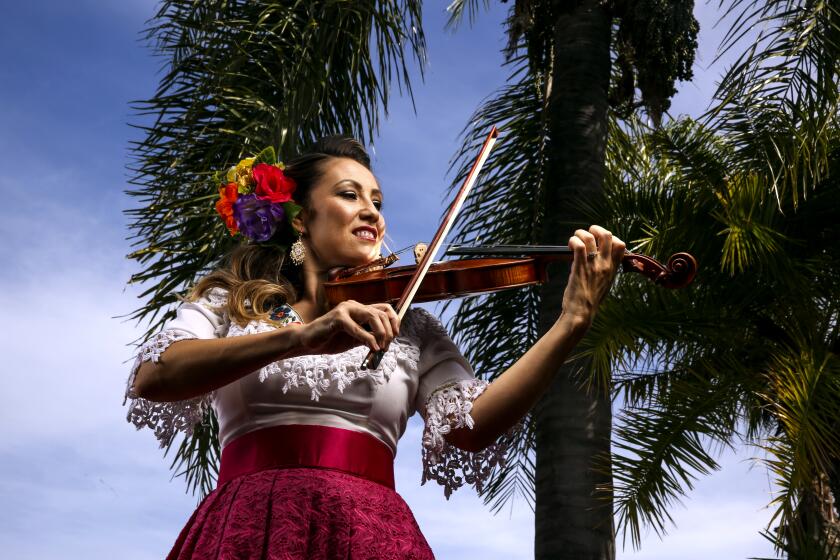 LOS ANGELES, CA - APRIL 26: Susie Garcia poses for a portrait in Rowland Heights on Sunday, April 26, 2020 in Los Angeles, CA. She is part of the all-female mariachi band Las Colibri. (Dania Maxwell / Los Angeles Times)