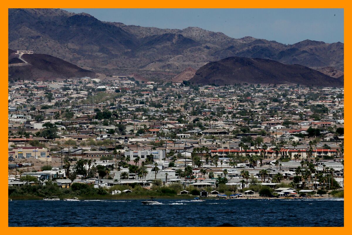 Lake Havasu City stretches from the banks of Lake Havasu to nearby foothills