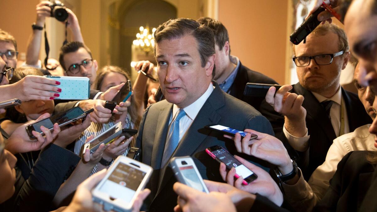 Sen. Ted Cruz (R-Texas) defends his handiwork after a new version of the Senate GOP's repeal plan for Obamacare was unveiled Thursday.