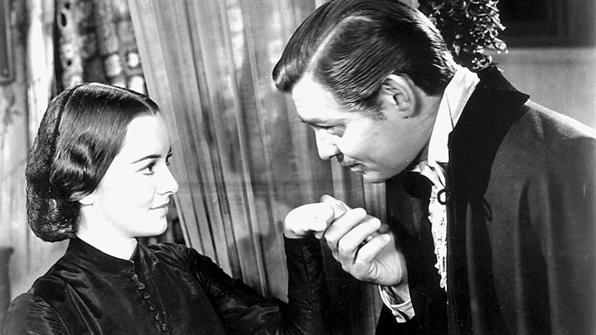 Olivia De Havilland and Clark Gable in 1939's "Gone With the Wind."