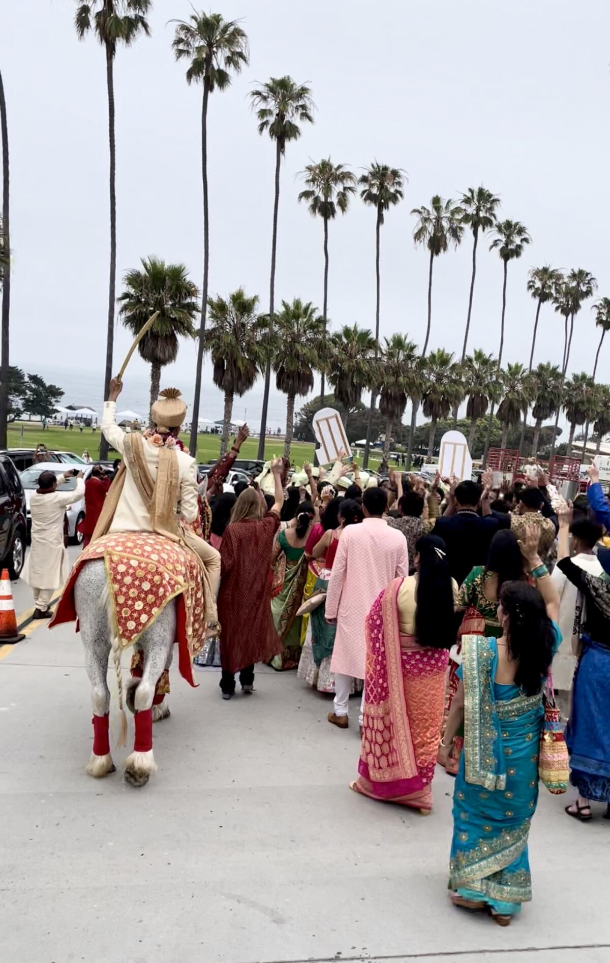 The La Jolla traffic board approved guidelines for private events in The Village, such as this Indian baraat on June 25.
