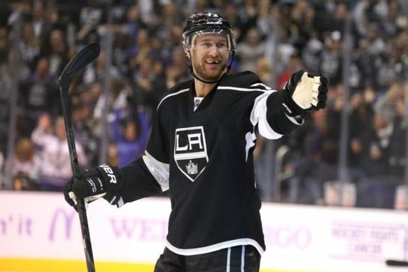 Kings forward Jeff Carter has five goals and four assists in 14 games this season.