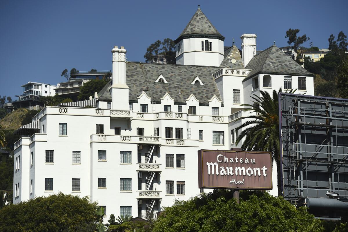 The Chateau Marmont on Sunset Boulevard