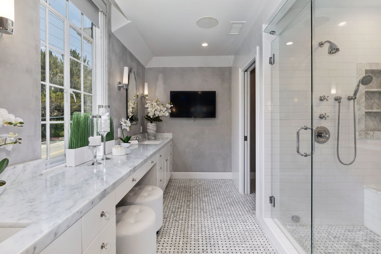 The master bathroom has been updated.