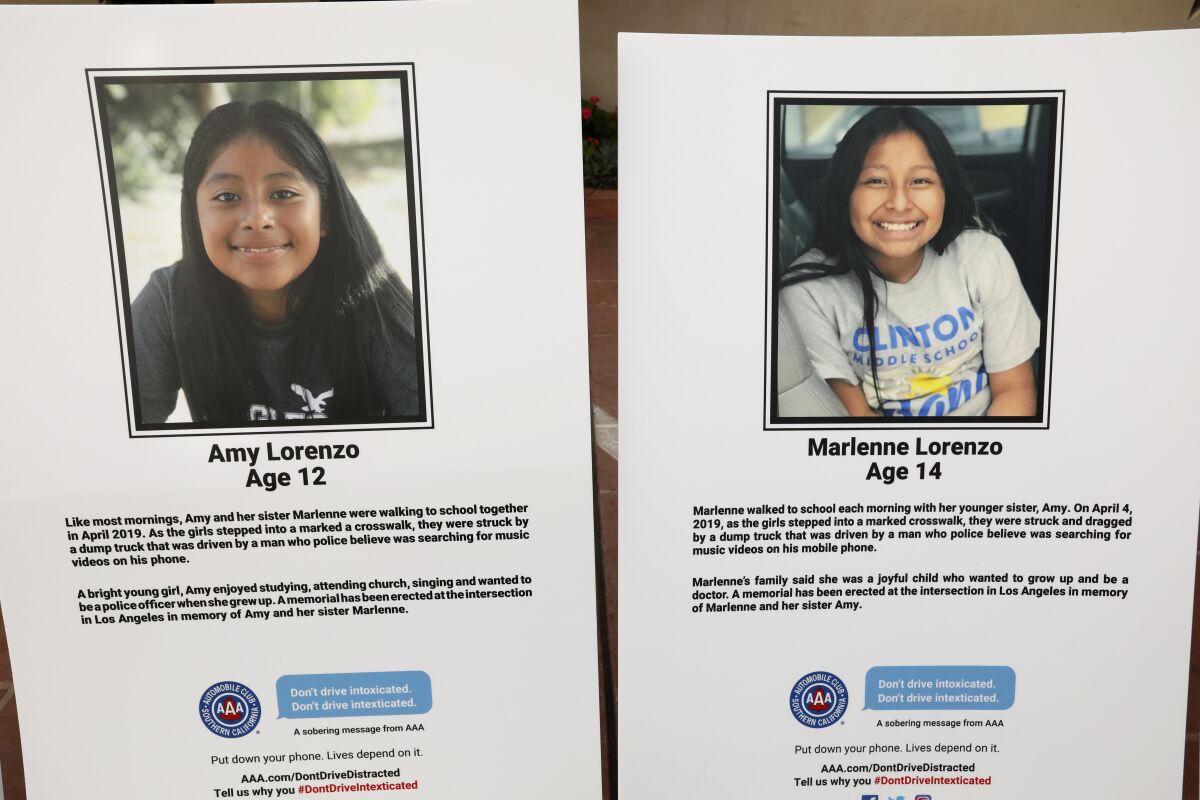 Photos of two sisters struck and killed by a driver whom police believe was distracted