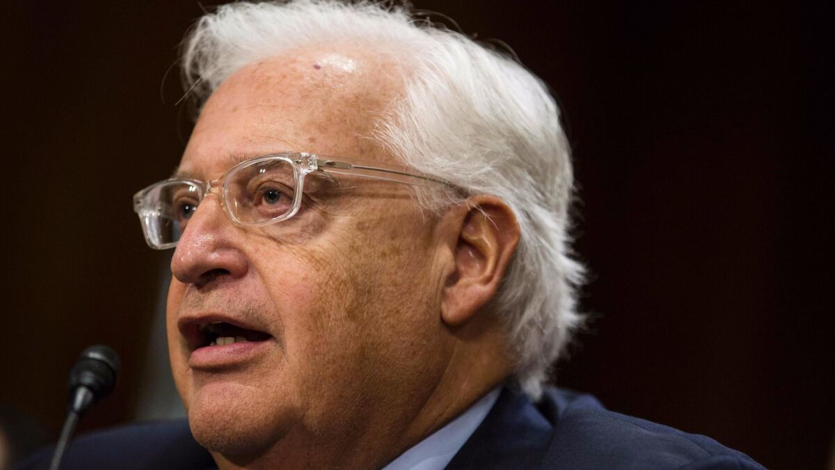 U.S. Ambassador David Friedman said in an interview with an Israeli news outlet that Israel is "only occupying 2%" of the West Bank, which is considered occupied territory by the U.S., Europe and the U.N.