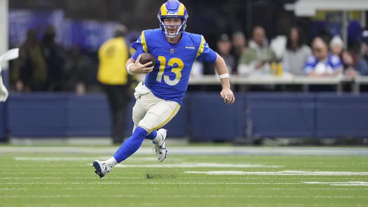 Los Angeles Rams place kicker Matt Gay (8) looks on before an NFL football  game against the Seattle Seahawks, Sunday, Dec. 4, 2022, in Inglewood,  Calif. (AP Photo/Kyusung Gong Stock Photo - Alamy