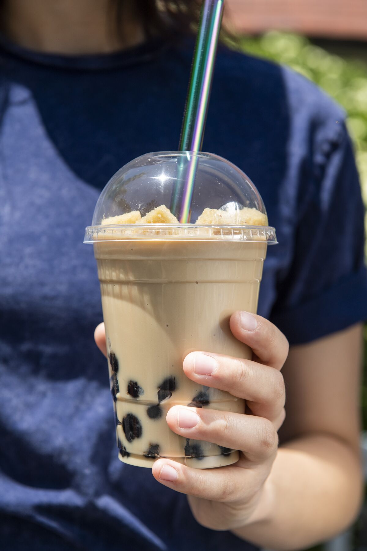Birthday cake posing as boba tea
