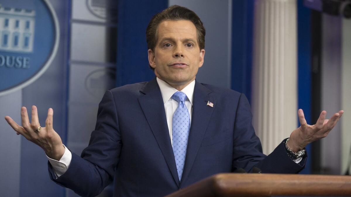 Former White House communications director Anthony Scaramucci attends a news conference in the James Brady Press briefing room of the White House on July 21, 2017. He now joins the cast of the second season of CBS' "Big Brother: Celebrity Edition."