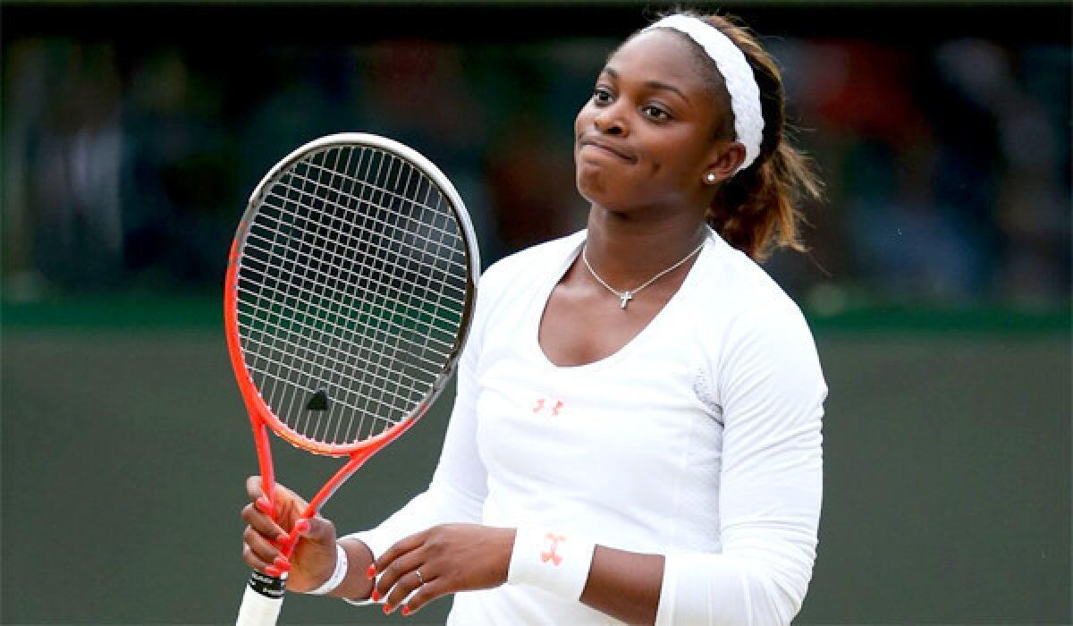 The last American competing at Wimbledon, Sloane Stephens, was eliminated by Marion Bartoli, 6-4, 7-5.