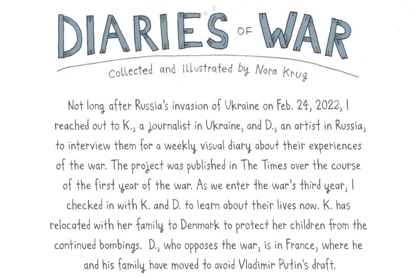 Diaries of War by Nora Krug - intro text and byline