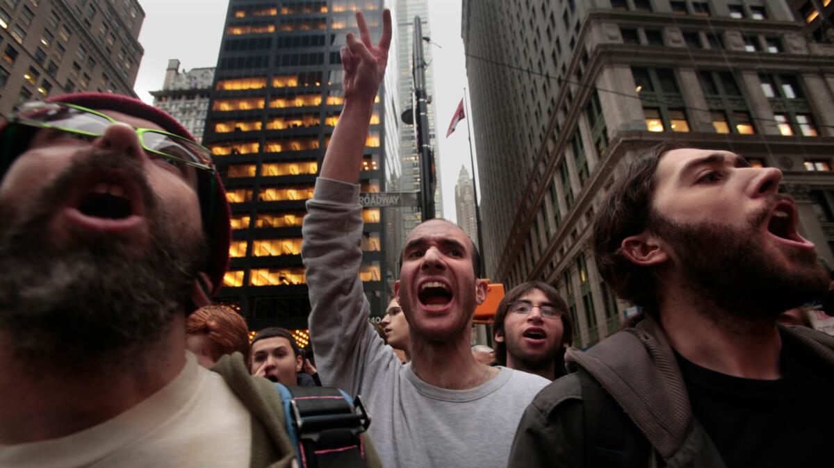 Occupy Wall Street protesters in New York City in 2011.