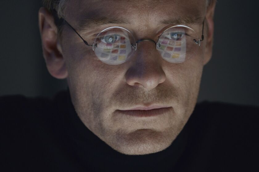 In this image released by Universal Pictures, Michael Fassbender stars as Steve Jobs in a scene from "Steve Jobs."