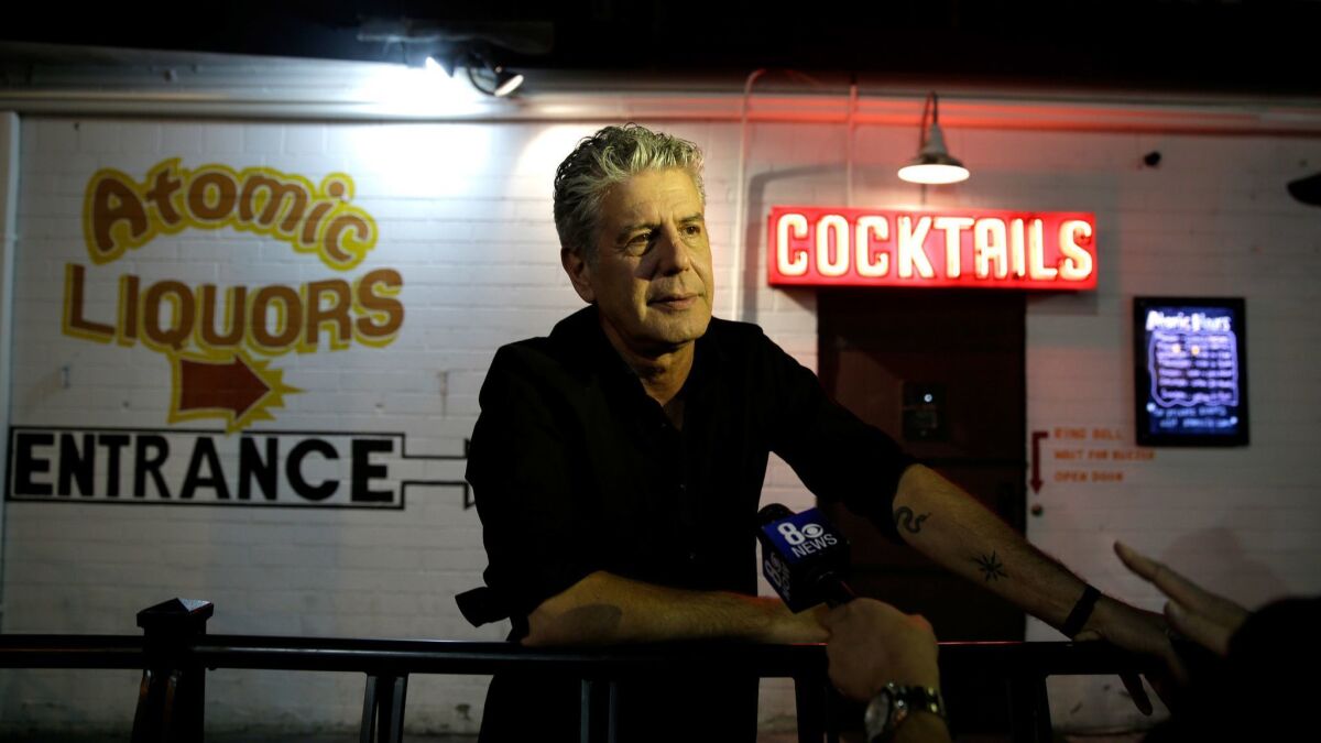 TV Personality Anthony Bourdain attends "Parts Unknown Last Bite" Live CNN Talk Show hosted by Anthony Bourdain at Atomic Liquors on November 10, 2013 in Las Vegas, Nevada.