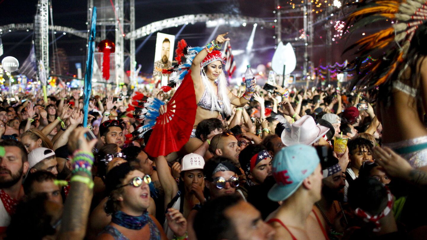 Crowds cheer and dance during the Electric Daisy Carnival in Las Vegas on June 18.